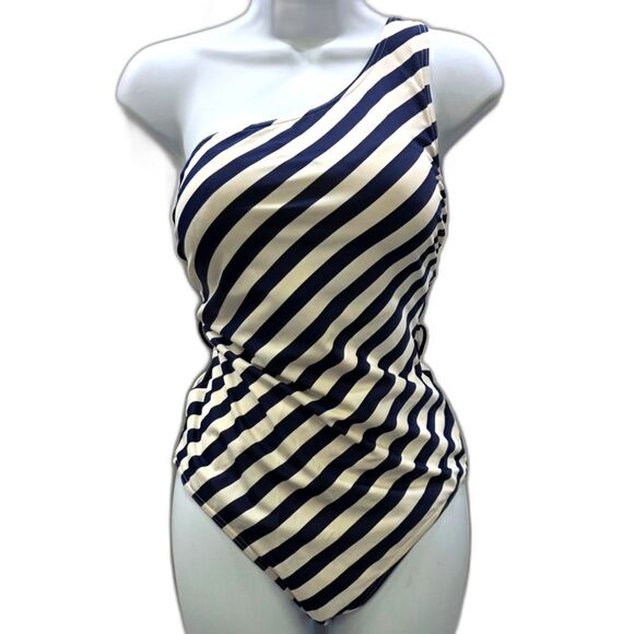 Sun & Sea Nautical Chic One-Shoulder Swimsuit - Size 14 - Picture 13 of 13